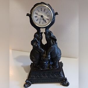 Boho Design Black Table Clock